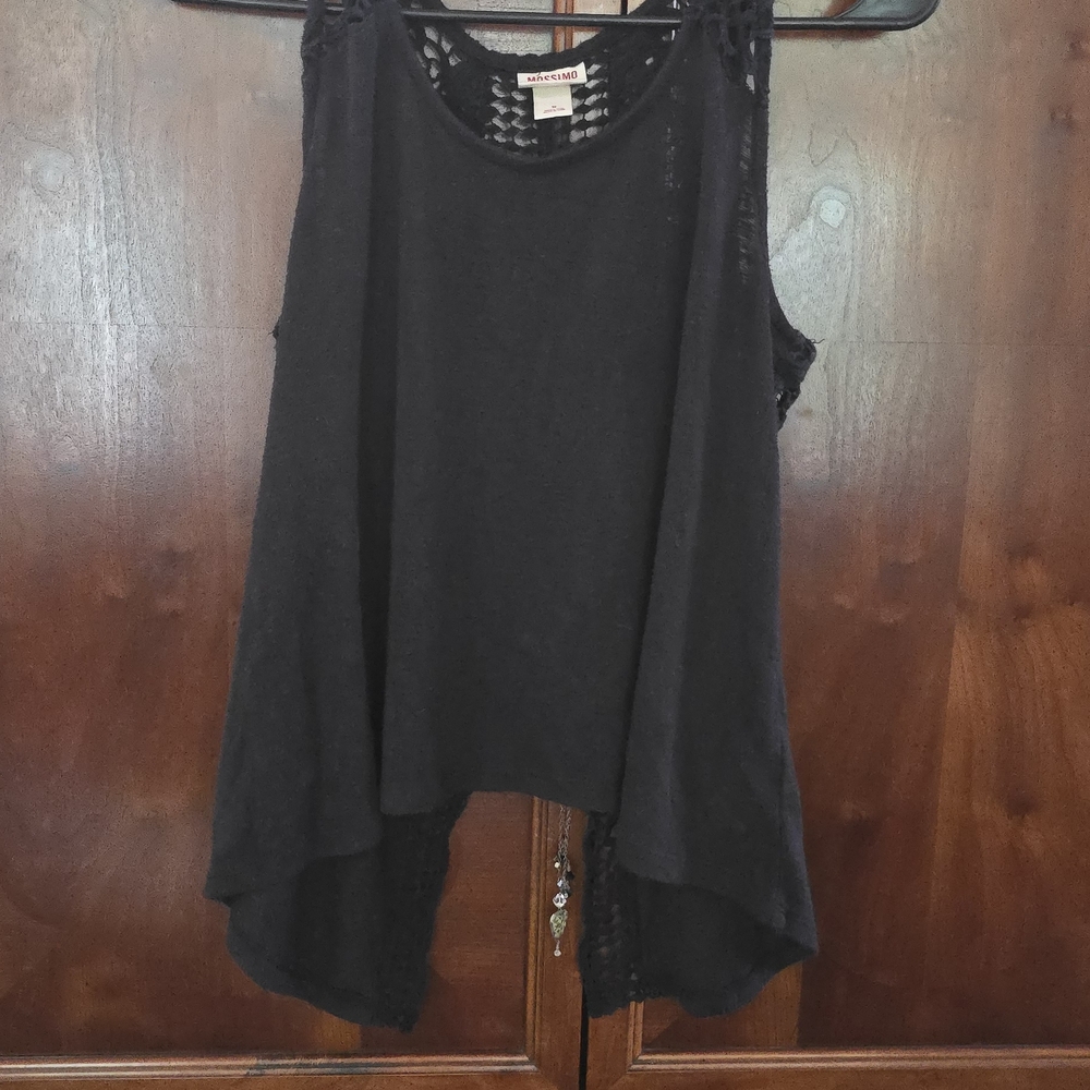 *3 for $10 bundle!* Mossimo Supply Co. Black Crochet-Back Swing Tank